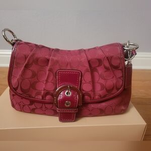 Coach Red Signature Shoulder Bag